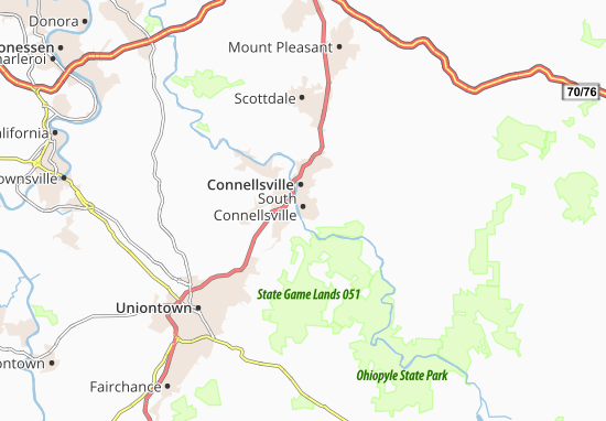 Karte Stadtplan South Connellsville