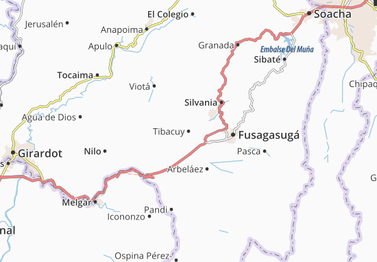 Karte Stadtplan Tibacuy