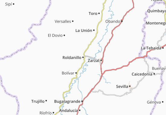 Karte Stadtplan Roldanillo