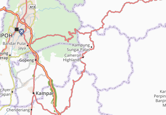 Karte Stadtplan Cameron Highlands