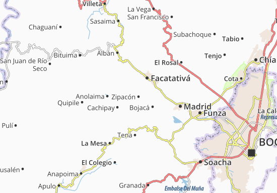 Zipacón Map