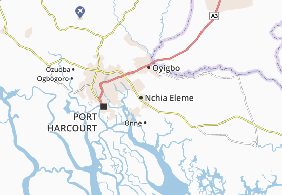 Karte Stadtplan Nchia Eleme