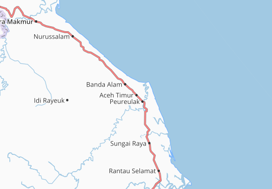 Kaart Plattegrond Aceh Timur
