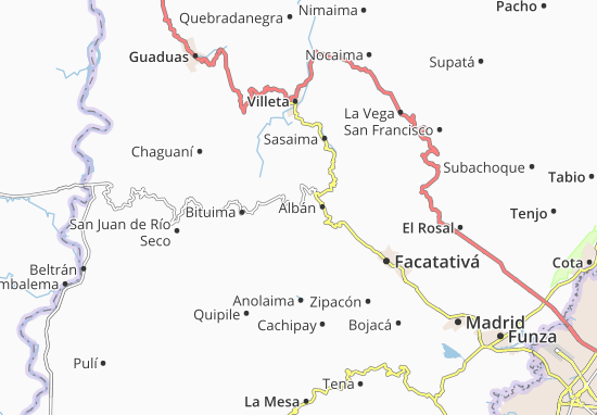 Kaart Plattegrond Guayabal de Siquima