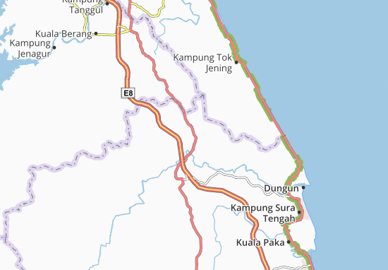 Kaart Plattegrond Kampung Jerangau