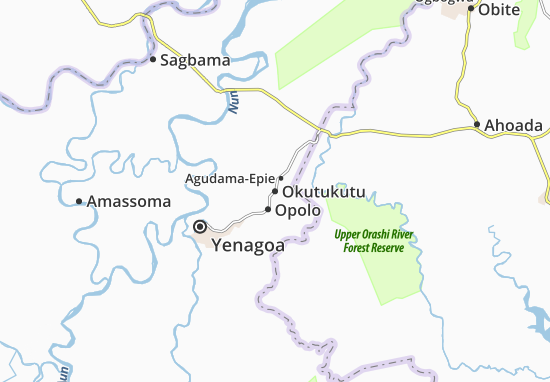 Karte Stadtplan Okutukutu