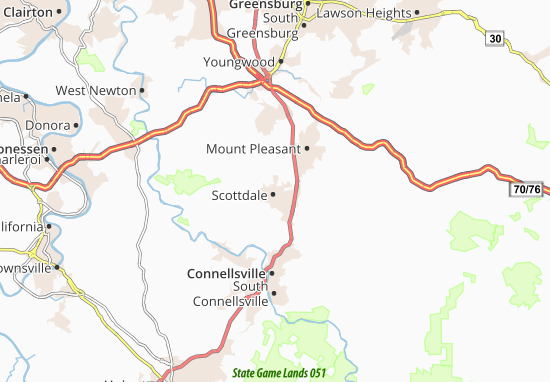 Karte Stadtplan Scottdale