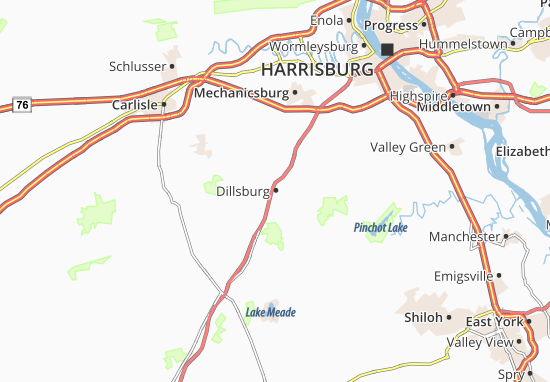 Kaart Plattegrond Dillsburg