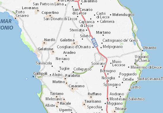 Karte Stadtplan Cutrofiano