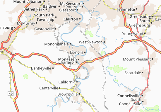 Mapa Monessen