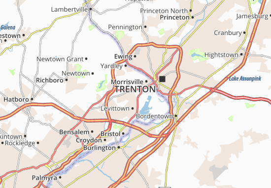 Karte Stadtplan Fallsington