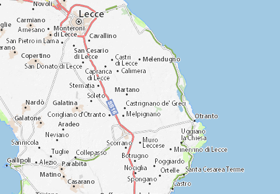 Kaart Plattegrond Carpignano Salentino