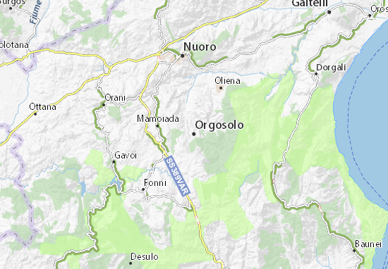 Karte Stadtplan Orgosolo