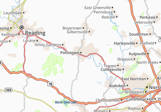 Kaart Plattegrond South Pottstown