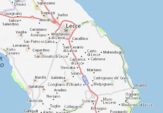 Karte Stadtplan Caprarica di Lecce