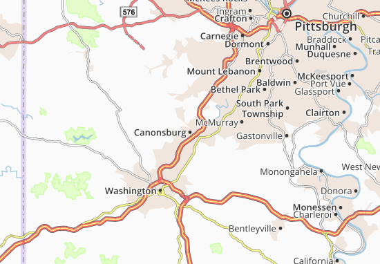 Kaart Plattegrond Canonsburg