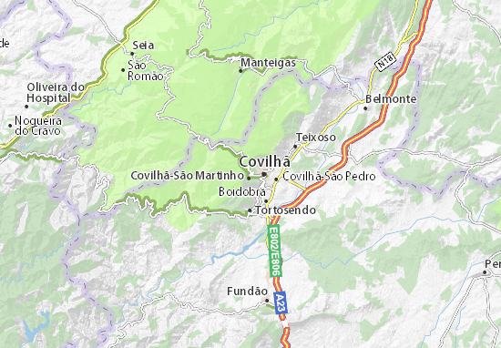 Karte Stadtplan Covilhã-São Martinho