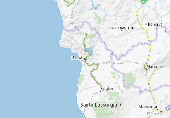 Karte Stadtplan Bosa