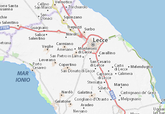 Kaart Plattegrond San Pietro in Lama