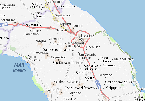 Karte Stadtplan San Pietro in Lama