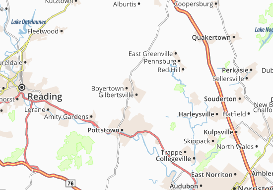 Kaart Plattegrond Gilbertsville