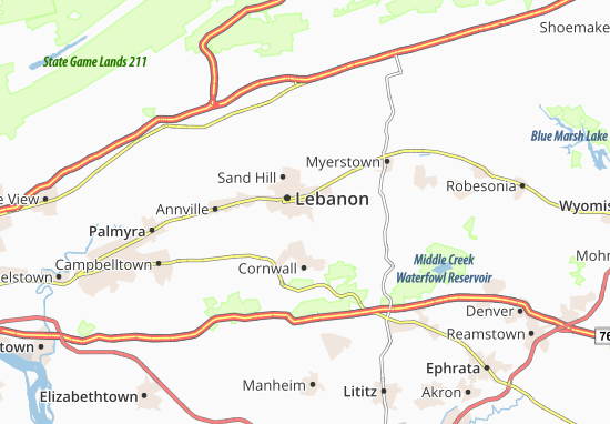 Karte Stadtplan Lebanon South