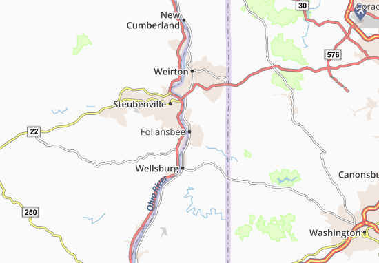 Follansbee Map