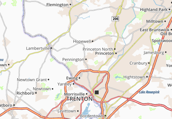 Karte Stadtplan Pennington