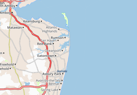 Karte Stadtplan Monmouth Beach