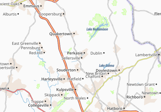 Karte Stadtplan Sellersville
