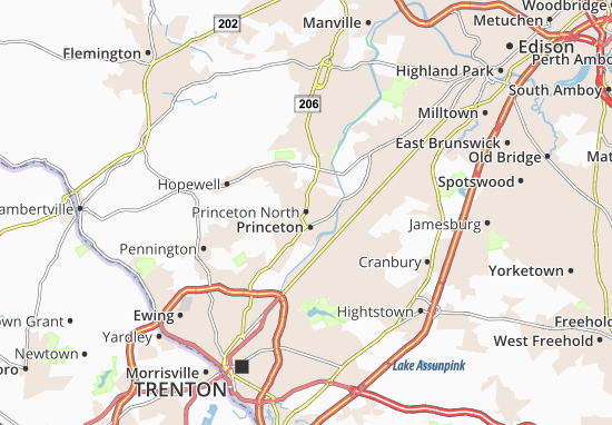 Karte Stadtplan Princeton North