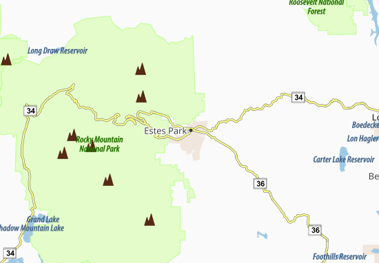 Kaart Plattegrond Estes Park