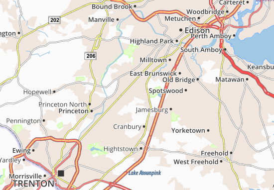 Kaart Plattegrond Monmouth Junction