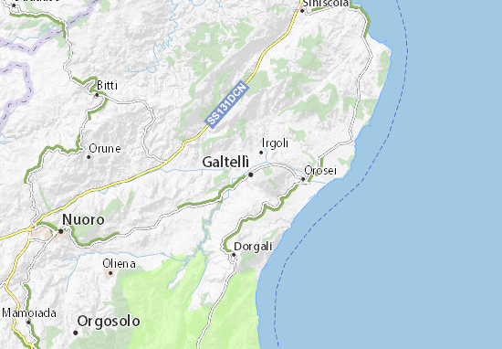 Kaart Plattegrond Galtellì