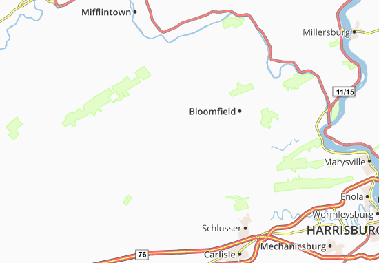 Kaart Plattegrond Elliottsburg