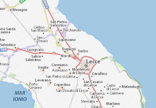 Karte Stadtplan Surbo
