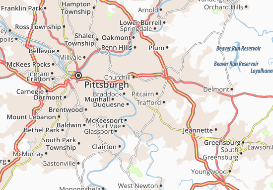 Karte Stadtplan East Pittsburgh
