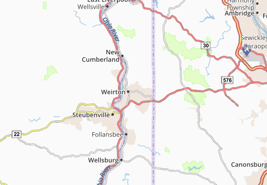 Mapa Weirton