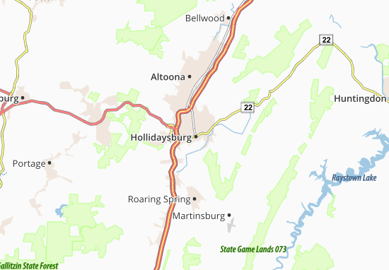 Kaart Plattegrond Hollidaysburg