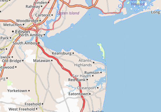 Karte Stadtplan Port Monmouth