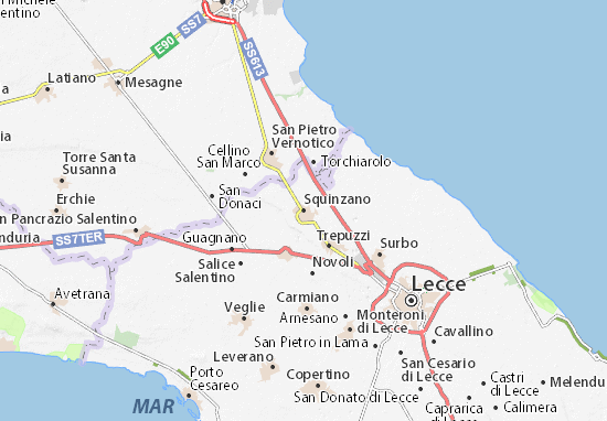 Kaart Plattegrond Squinzano