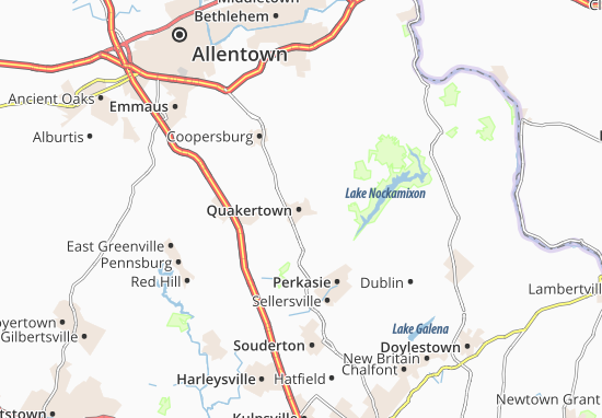 Karte Stadtplan Quakertown