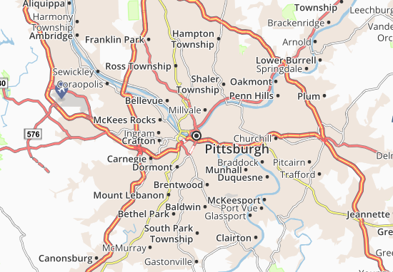 Karte Stadtplan Pittsburgh