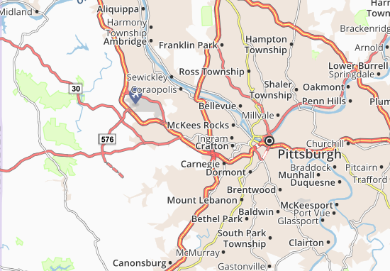 Kaart Plattegrond Robinson Township
