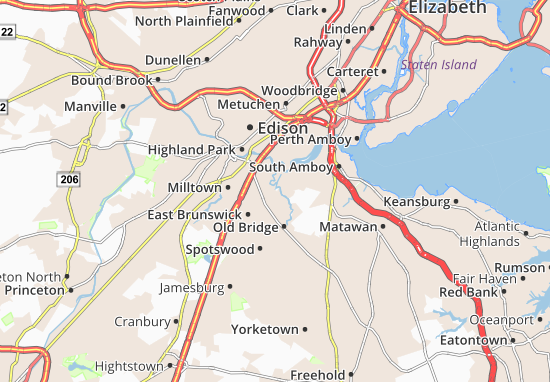 Karte Stadtplan South River