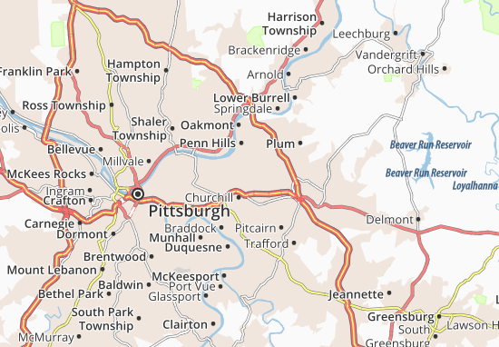Kaart Plattegrond Penn Hills