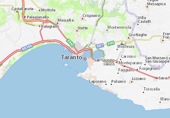 Karte Stadtplan Taranto