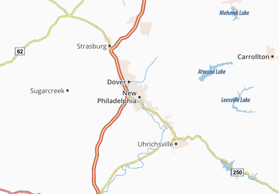 Kaart Plattegrond New Philadelphia