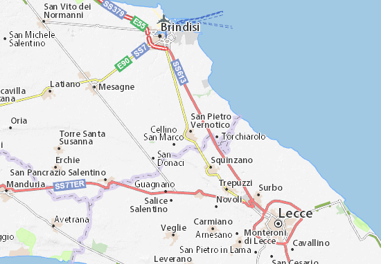 Karte Stadtplan San Pietro Vernotico