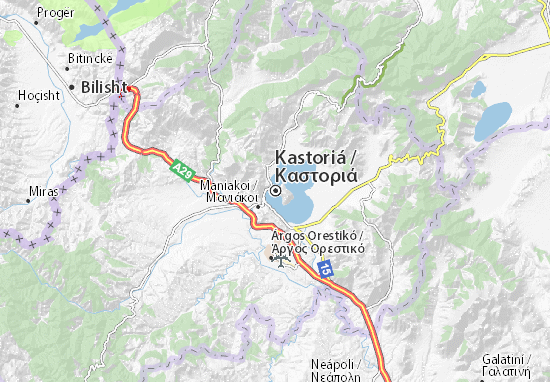 Kaart Plattegrond Kastoriá